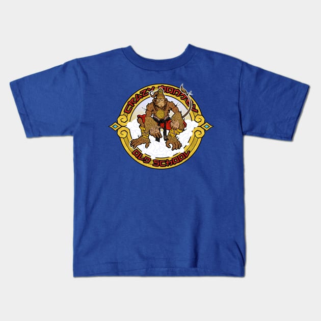 Crazy Hanu-Monkey Kids T-Shirt by rodney